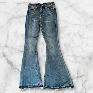 Dear John flare mid rise raw hem jeans sz 26, 009